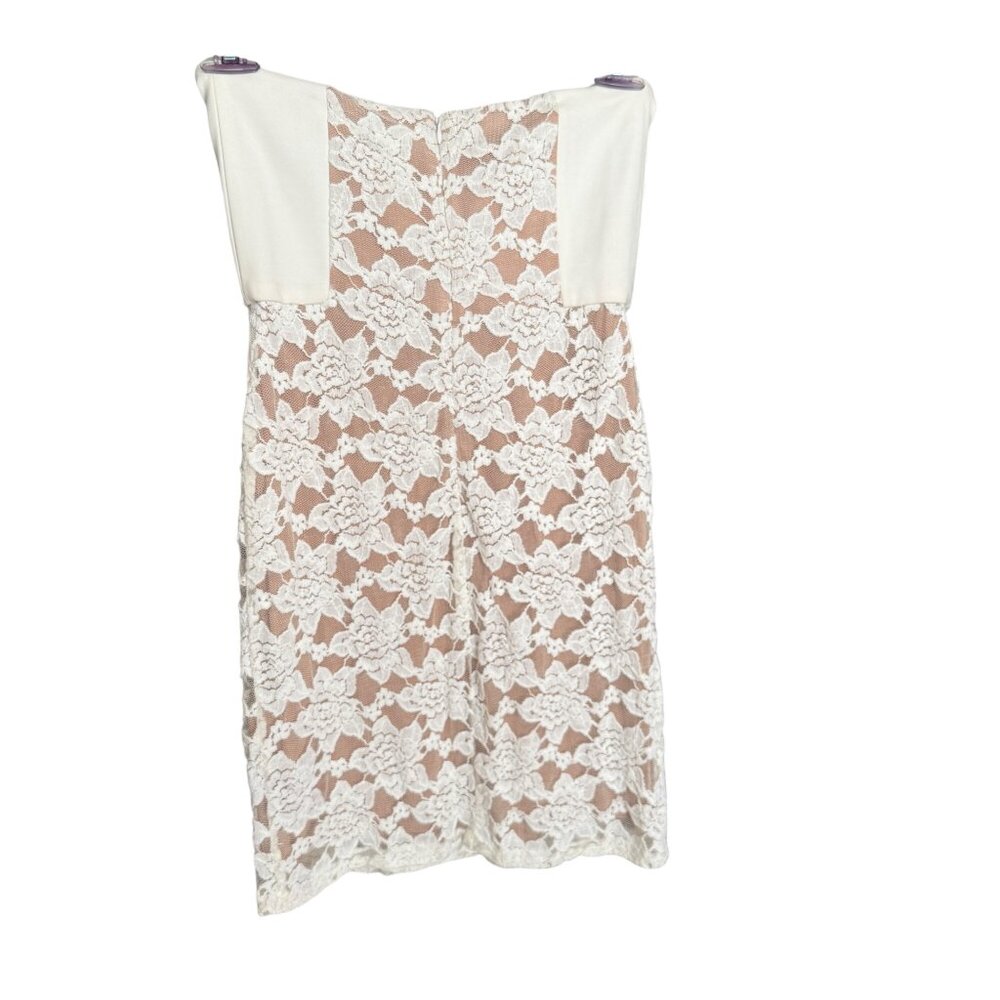 Rebecca Taylor Strapless Lace Overlay Cocktail Dress Size 4 - Picture 3 of 5